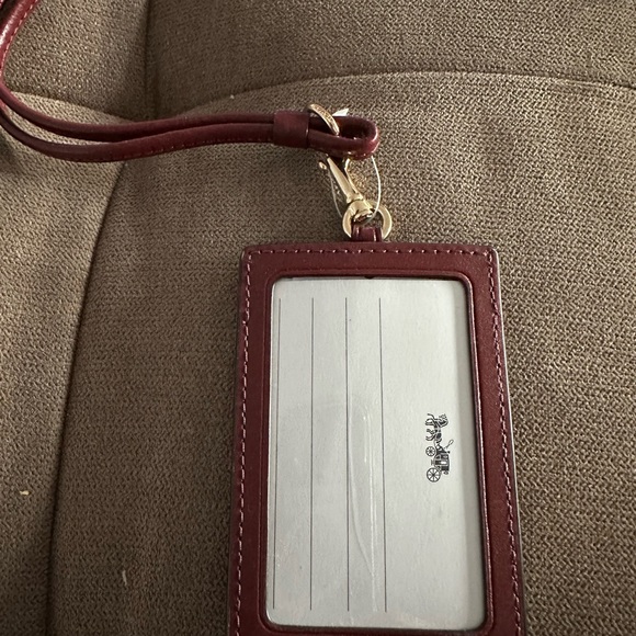 COACH card holder with strap for hanging around neck. Two card slots + ID slot - Picture 4 of 5